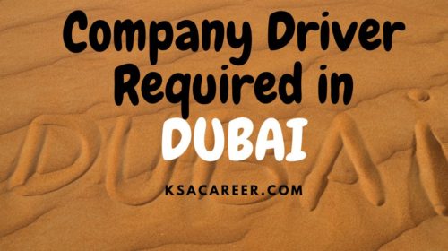 Company Driver Required in Dubai