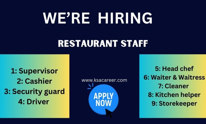 Restaurant Staff Jobs in Dubai