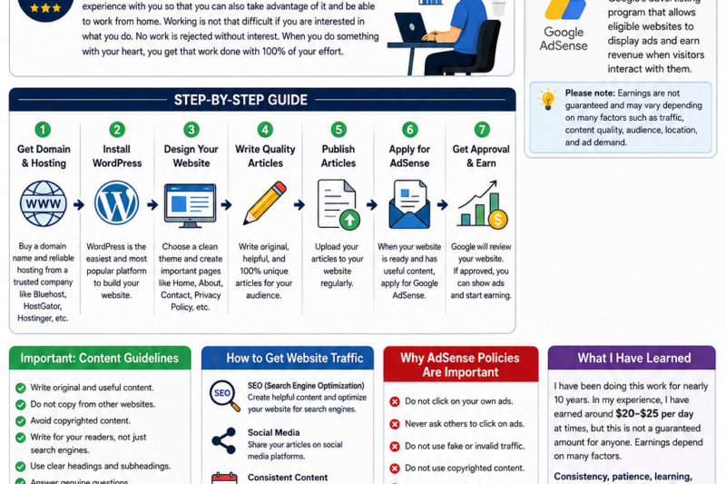 How to Work from Home with Google AdSense: My 10-Year Online Experience
