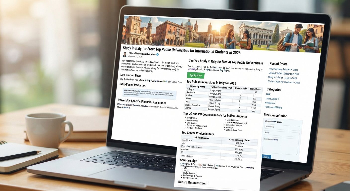 Study in Italy for Free: Top Public Universities for International Students in 2026